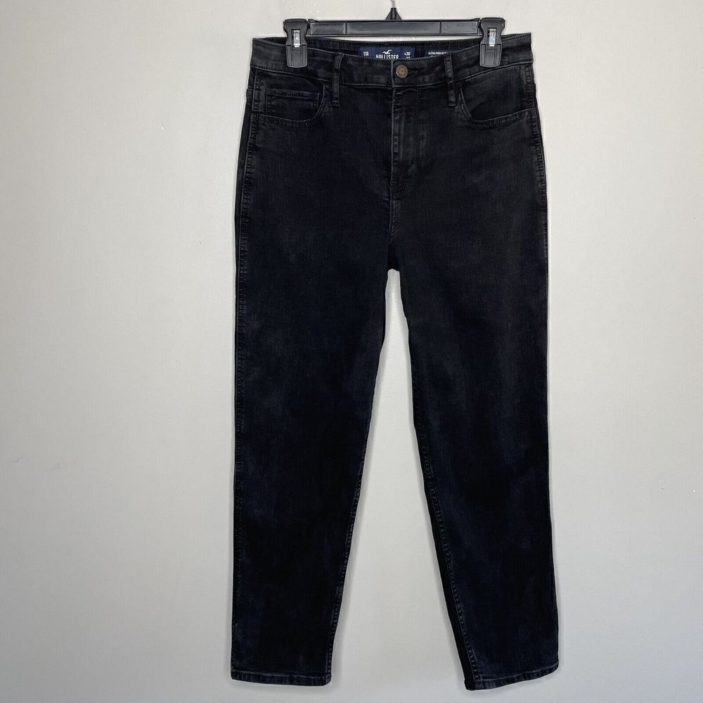 HOLLISTER Jeans Womens 11 Black Ultra High-Rise Mom 30 x 27 Classic Stretch